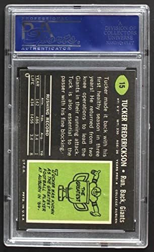 1969 Топпс # 15 Такер Фредериксон Newујорк гигант-ФБ ПСА ПСА 8,00 гиганти-ФБ Обурн