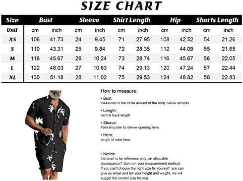Чојату лето лето Хавајски кокос палма печати 2 парчиња облека за облека надолу од кошула и шорцеви