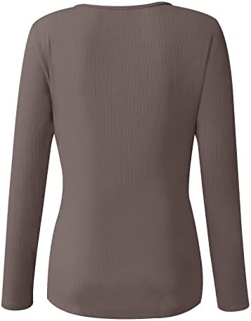 Женски симпатични врвови есен и зимско копче V-вратот секси цврста боја плетена памучна џемпери 2023 година
