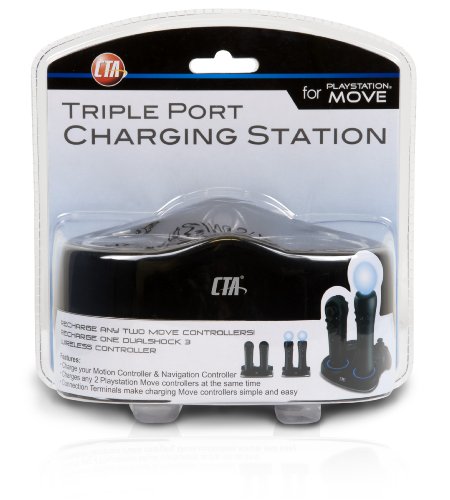 PS3 Поместете ја станица за тројно пристаниште за контролори и контролор Sixaxis