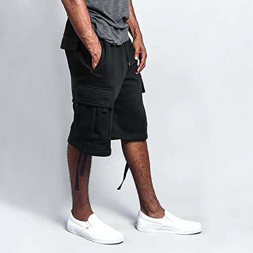 Dudubaby Mens Elastic Shorts Shorts Shorts Летни карго шорцеви лабави обични панталони со мулти-џеб за џогирање шорцеви