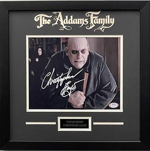 Кристофер Лојд автограмираше врамена 8x10 The Addams Family PSA Coa чичко Фестер
