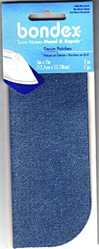 Bondex 2 парчиња избледени сини тексас 5 x 7 железо на лепенки за менување, без шиење