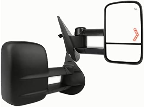 Огледалата за влечење ItoPup се вклопуваат за 2007-2014 година за Chevy за GMC 2007 за GMC Sierra 1500 2500 HD 3500 HD огледала за влечење напојување загреана сигнална светлина црна 1 пар лево