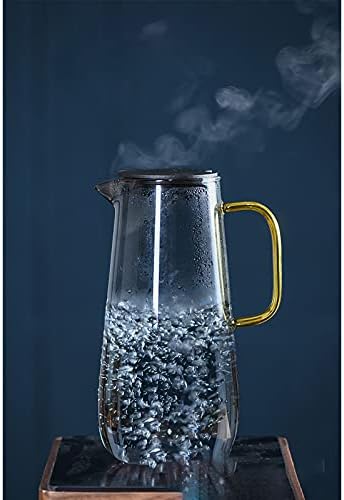 Хуангксинг-1,6 Литри Бокал За Вода, Стаклен Стомна Со Капак Бокал за ладен Чај бокал за Вода топла Ладна Вода мраз чај Вино Кафе Млеко И