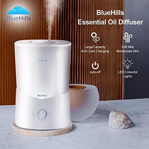 Bluehills Premium 3000 ml сет од 2 екстра големи есенцијални масла дифузери за големи простории со високи магла излез xl капацитет прилагодлив