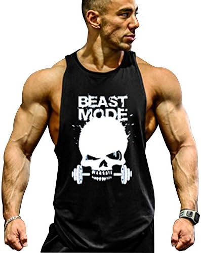 Gzxisi Mens Skull Print Stringer Bodybuilding Gym Tank Tops Boards Barkuly Buirty Fitness Fitness Fitness Vest