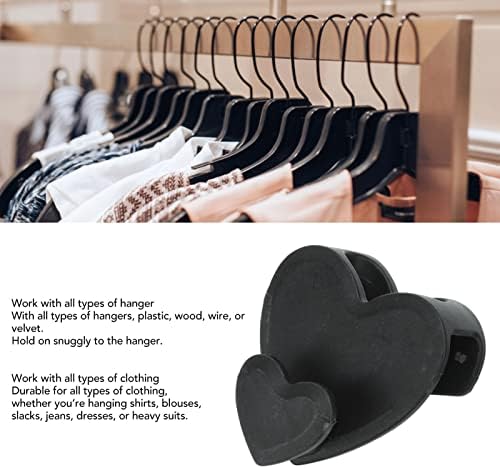 Нароета закачалка за поврзување кука, пластична облека за закачалки куки за заштеда на простор црно за плакарот