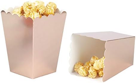 Златен златен пуканки кутии картонски сад за партиски материјали, пакет од 36
