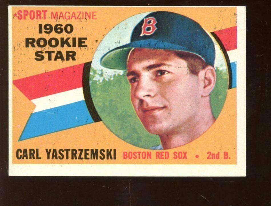 1960 година Бејзбол картичка Топс #148 Карл Јастрземски дебитант екс -МТ ОЦ печати точки - картички за дебитантски плочи за бејзбол