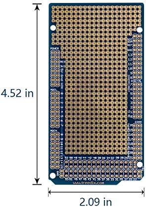 Treedix 5 PCS прототип штит табла компатибилна со Arduino Mega 2560 Selderable Universal Breadboard PCB со двојна еднострана златна позлатена