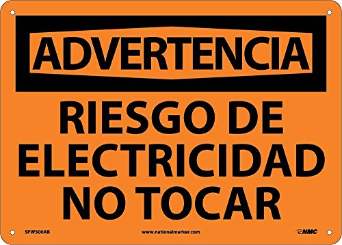 Национален Маркер Corp. SPW500AB Advertencia, Riesgo De Electricidad Не Tocar Лента, 10 Инчен X 14 Инчен, 0.040 Стипса