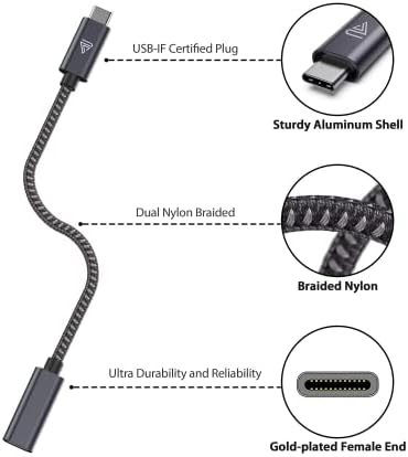 Faracent USB Тип C Продолжен Кабел, USB C 3.1 Машки До Женски Продолжување Полнење &засилувач; Синхронизација Компатибилен Со Прекинувач,