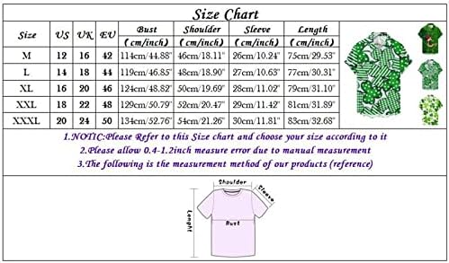 Копче за масти на Денот на Свети Патрик, кратки ракави, обични плажа врвови зелени графички редовни погодни куглари кошула