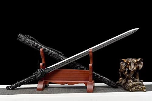 GLW Рачно Изработен Меч Кинески Кунгфу Меч Метална Рачка Змеј Кралот Хан Џијан Дао Остар Манган Нож