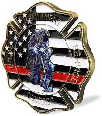 Пожарникар Молитва Монета Тенка Црвена ЛИНИЈА САД Знаме Предизвик Монета