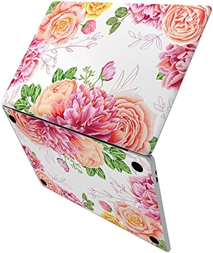 Lex Altern винил кожа компатибилен со MacBook Air 13 Inch Mac Pro 16 Retina 15 12 2020 2019 2018 Нежни цвеќиња розови божур рози цртање