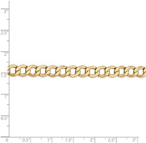 14к жолто злато 6,5 мм, ѓердан од ланец на кубански врски - со безбеден затворач за заклучување на јастог