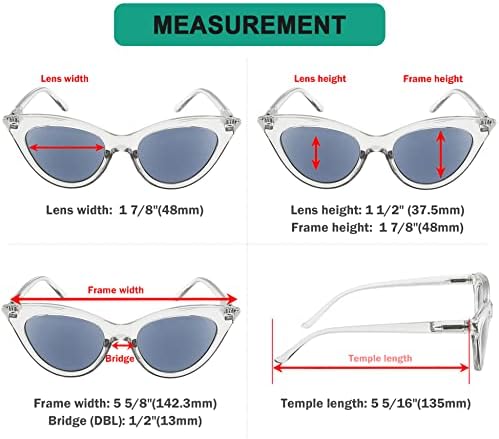 Очила За Сонце За Читање Мачки За Жени Стилски Читачи На Сонце-Сива Леќа