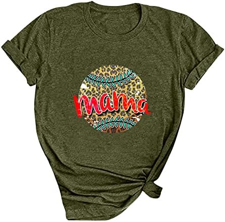 Мама кошули за жени Денот на мајката Основни маички гроздобер бејзбол графички лето слатки туники врвови за бејзбол loversубовници блуза