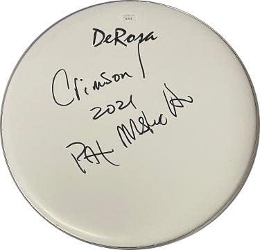 Пат Мастелото потпиша 12 de rosa drumhead w/Crimson 2021- #SS17818 - JSA Сертифициран - Тапани