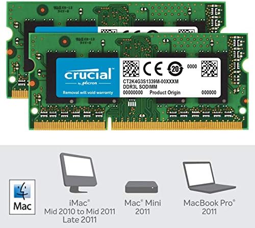 Клучни 8gb Еден DDR3/DDR3L 1333 mt/s SODIMM 204-Пински Меморија За Mac-CT8G3S1339M