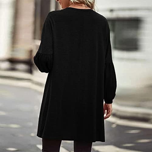 Hуанкд женски џемпери за пулвер мода дама цврста боја со долг ракав кардиган плетена палто сива маичка