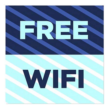 CGSignLab | Бесплатно WiFi -Stripes Blue Clear Window Cling | 24 x24