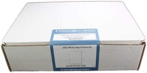 65lb Бели 4UP разгледници - 50 листови / 200 разгледници - Десктоп издавачки материјали, Inc.