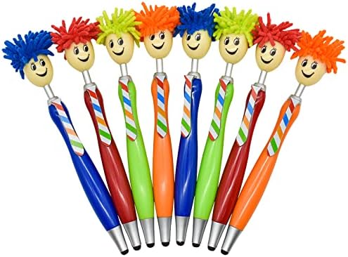 Lopenle 8pcs mop Head Topper Pence Pencer Prisen Pence 3-In-1 Stylus Pen Duster Creative Ballpoint пенкало за деца возрасни училишта