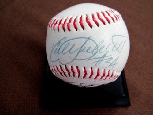 Кирби Puckett #34 Близнаци Hof Потпишан Авто Vtg 125th Ен Близнаци Логото Бејзбол Jsa Lt - Autographed Baseballs
