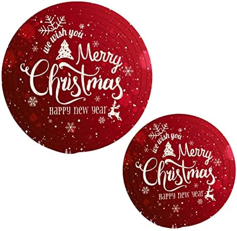 Алаза Среќни Божиќни црвени поптилери поставени памучни држачи за топла тенџере поставени брегови на фарма, топли влошки, топли душеци