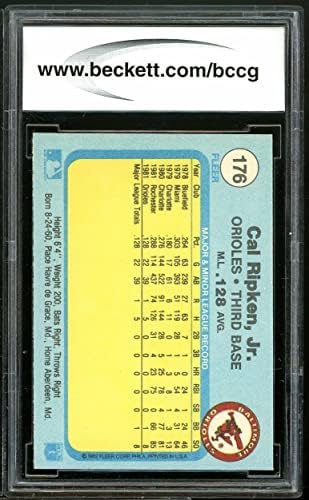 1982 Флеер #176 Кал Рипкен дебитантска картичка BGS BCCG 9 во близина на Mint+