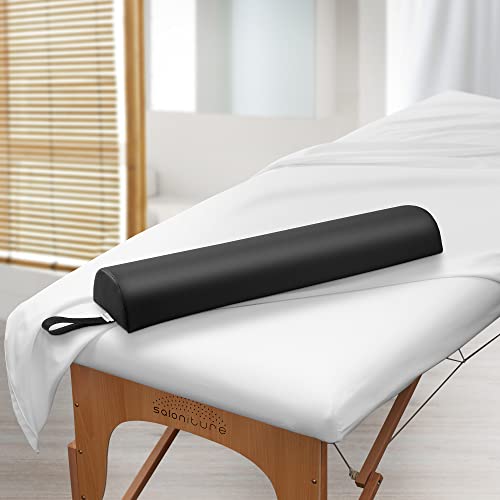 Салон за половина тркалезна маса за масажа подлога за перница - 26 x 6 x 3 инчи - црна