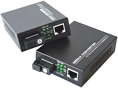 Конвертори на медиуми за медиуми од Primeda Gigabit Ethernet, пар 10/100/1000m RJ45 до 1000m двонасочни влакна со единечен режим SC, до 40 км