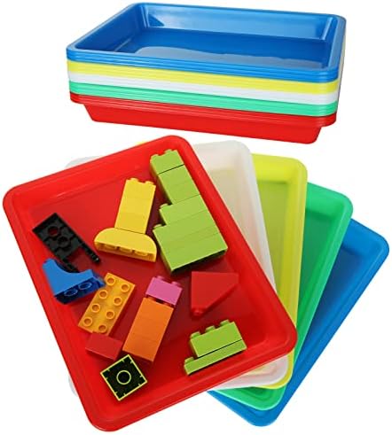Активноста на пакетот Dirbuy 15 пакет пластични уметнички садови за деца, послужавник со повеќебојни занаети ， послужавник за сервирање