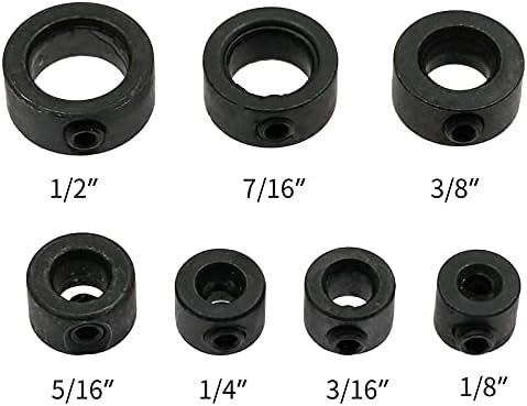 Bonsicoky 7pcs вежба запре бит јака сет 1/8 , 3/16, 1/4 , 5/16, 3/8 , 7/16, 1/2 со клуч на Ален за да ги затегнете поставените