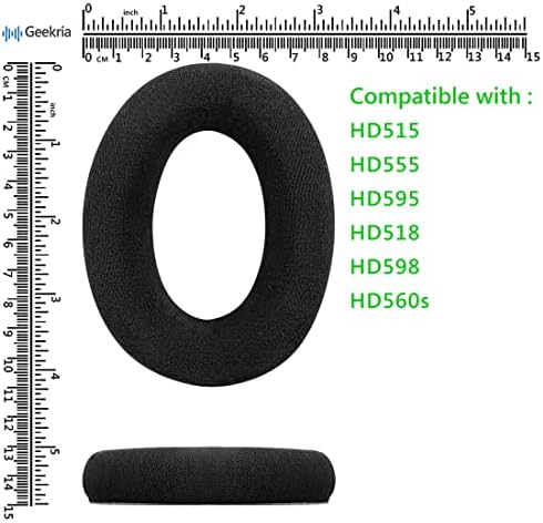 Geekria Comfort Velor Замена на ушите за ушите за Sennheiser HD560S, HD515, HD518, HD555, HD595 Слушалки за слушалки, ушни перничиња, слушалки за слушалки, делови за поправка на чаши за уши