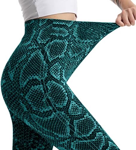 Хеланки за жени Контрола на стомакот за контрола на задникот Атлетски тренингот змии, печатени јога панталони, обични џемпери со високи