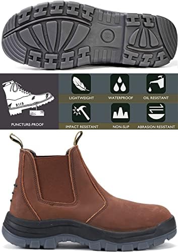 Раководи работни чизми за мажи, композитни/меки пети водоотпорни чизми за работа, анти-статичко безбедносно работење со отпорни