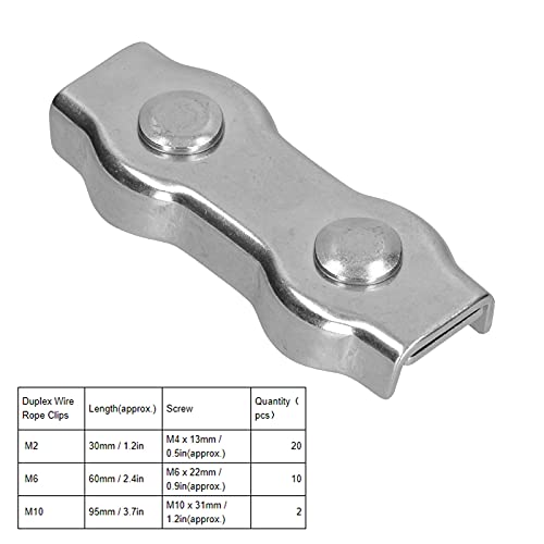 Клипови со јаже со жица од дуплекс, 304 стеги за заклучување на не'рѓосувачки челик, неопходен хардвер за тешко местење, жици и кабли, брз клип