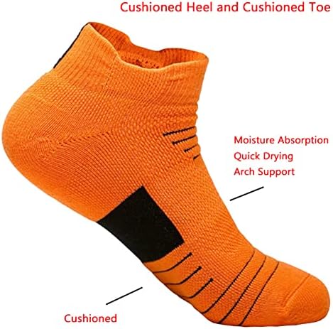 Драсекс Машки Чорапи За Глуждот Атлетски Чорапи За Трчање 6 Пара Дебели Амортизирани Чорапи За Глуждот Со Низок Крој Спортски Чорапи За Пешачење