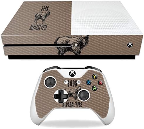 Mothyskins Јаглеродни Влакна Кожа За Microsoft Xbox One S-Alpacalypse | Заштитни, Издржливи Текстурирани Завршни Јаглеродни Влакна |