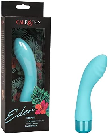 Calexotics Eden Ripple - 10 функција водоотпорен силиконски вибратор - возрасни сексуални играчки за парови - G Spot Massager - Blue