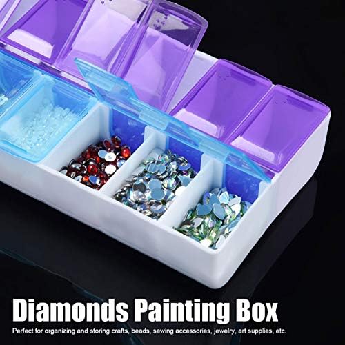 3 парчиња 14slots Везници Дијаманти за сликарство кутии со дијаманти за везење на нокти додатоци за складирање на кутии за складирање на кутии за складирање на накит з?