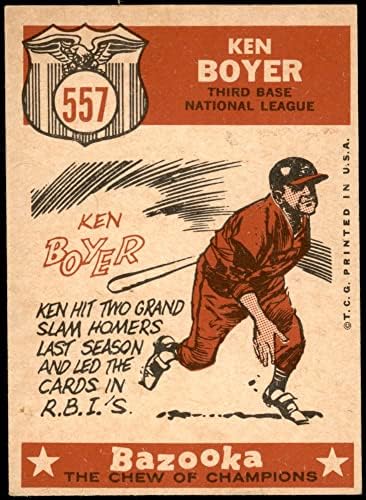 1959 Топпс # 557 Ол-стар Кен Бојер Сент Луис кардинали EX/MT Cardinals