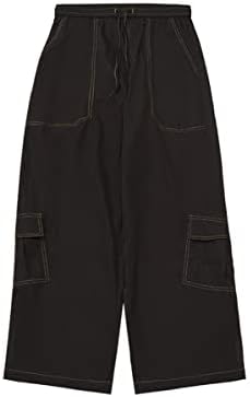 Машка машка лабава лабава панталони со преголема влечење еластична лента за прилагодување на манжетната лесна улична облека