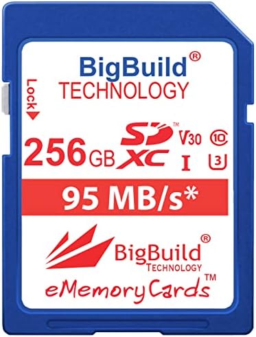 BigBuild Технологија 256gb Ултра Брз U3 SDXC 95mb / S Мемориска Картичка Компатибилна Со Panasonic Lumix DMC G7, G70, G80, G9, G70MEG-K/G7EB-K/G7H/G7K/G7M,