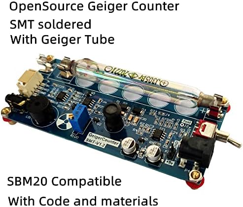 Комплетен комплет за шалтер на Geytoll Geiger, собрани DIY Geiger Counter Parts Module Nuclear Detector Miller Miller со поддршка на звук и светлосен аларм за поддршка за M4011, STS-5, SBM20, J305