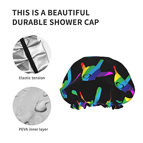 Womenените што можат да се користат за истегнување на полите, капа за коса ЛГБТ геј гордост Виножито двојни слоеви водоотпорна капа за бања со капа за туширање
